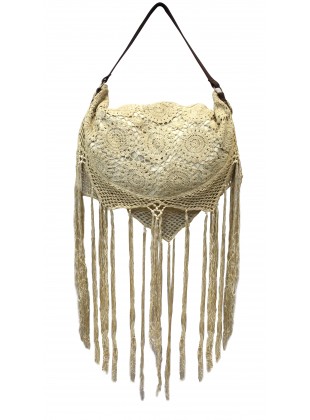 Lace Crescent Shoulder Bag
